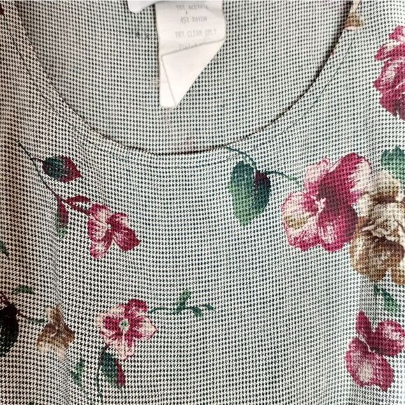 En Focus Studio 18 Sleeveless Floral&Houndstooth Print Women's Maxi Dress - Picture 8 of 11